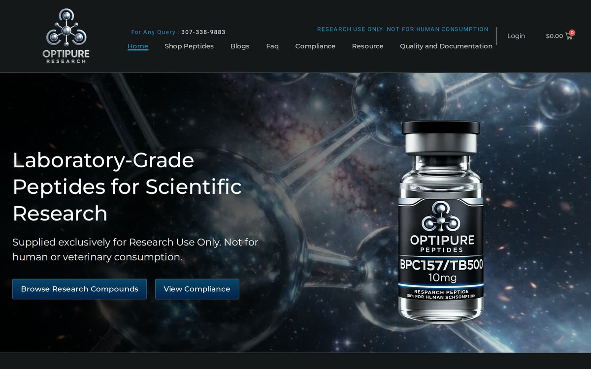 Optipure Peptides website