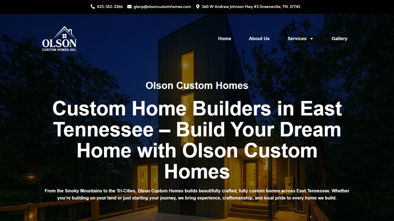 Olson Custom Homes Tennessee mountain home