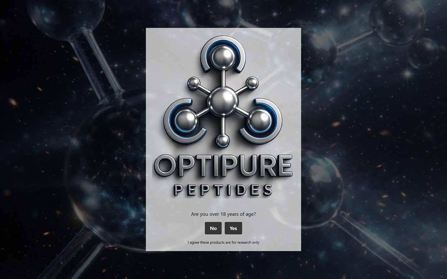 Optipure Peptides website screenshot