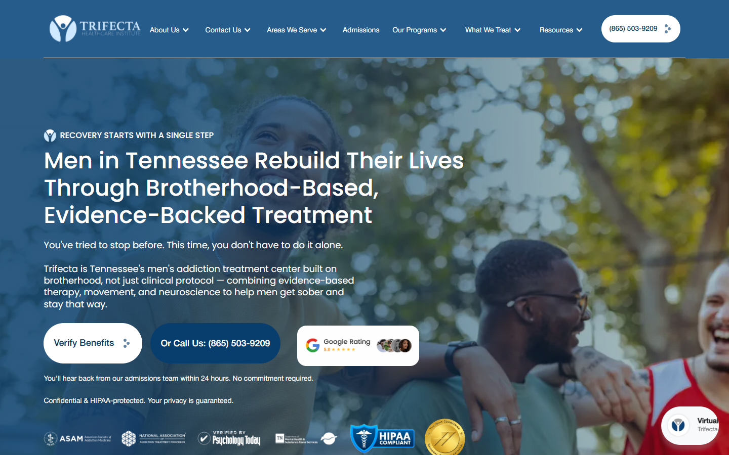 Trifecta Healthcare Institute website screenshot